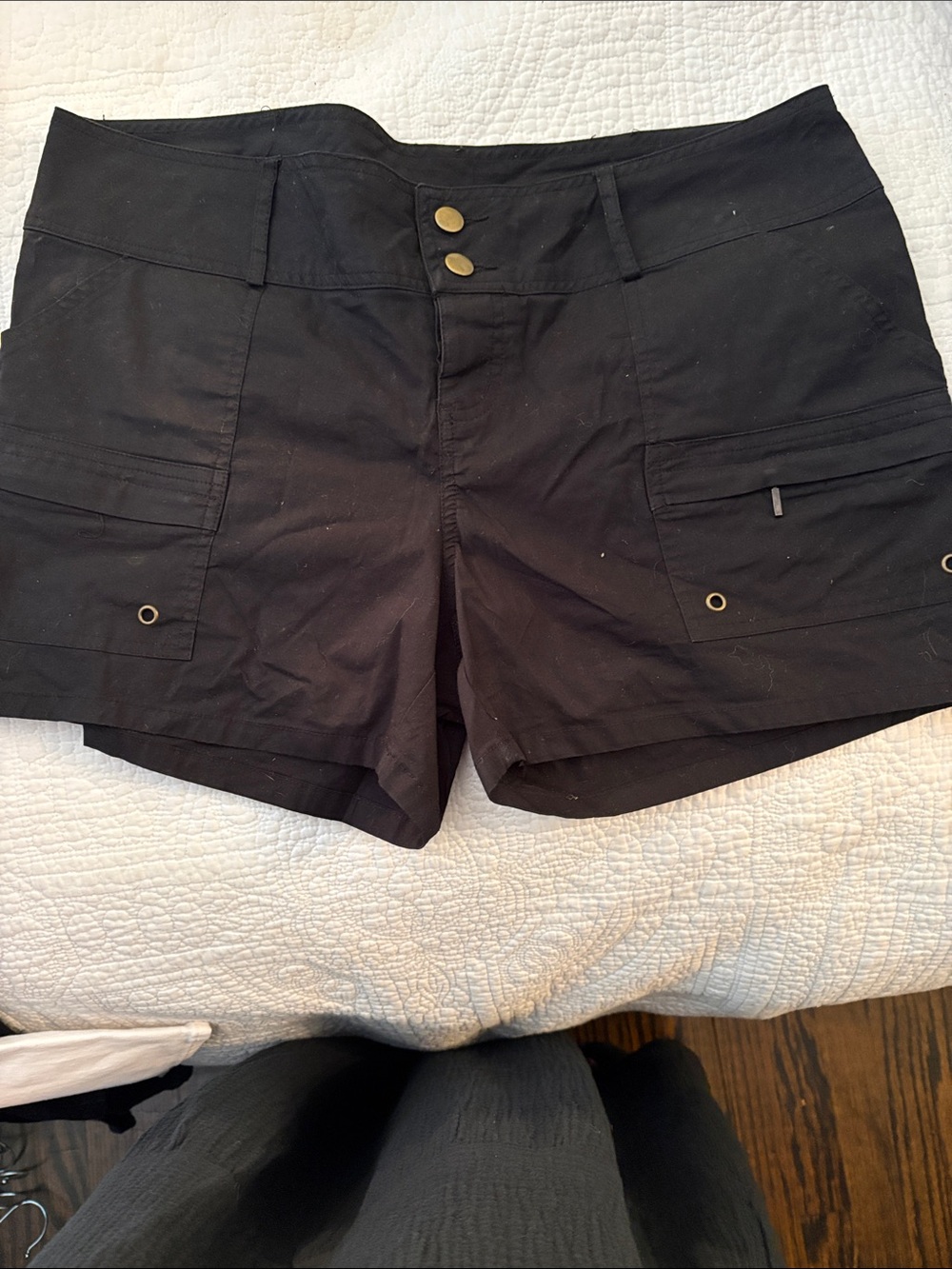 Motherhood Maternity Black Cargo Shorts with Utility Pockets